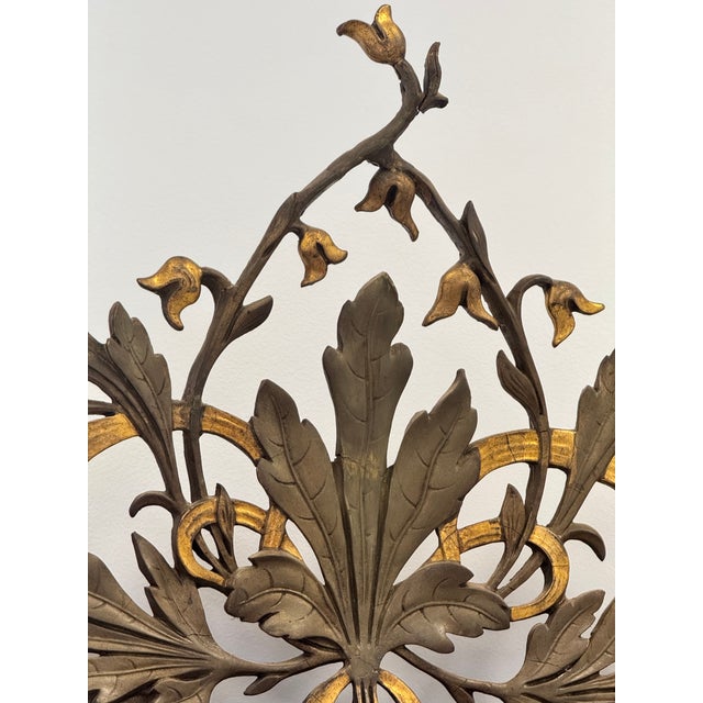 Swedish Art Nouveau Gilt Plaster Mirror With Floral Decoration, Circa 1890 For Sale - Image 11 of 18