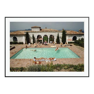 Contemporary Pool in St Tropez 1970 by Slim Aarons Black Framed C-Print For Sale