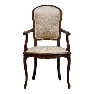 High End Vintage Country French Provincial Solid Cherry Dining Arm Chair For Sale