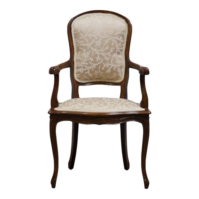 High End Vintage Country French Provincial Solid Cherry Dining Arm Chair For Sale