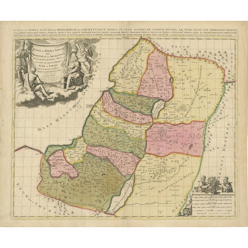 Sanson & Schenk Biblical Map of the Twelve Tribes of Israel, 1700 For Sale