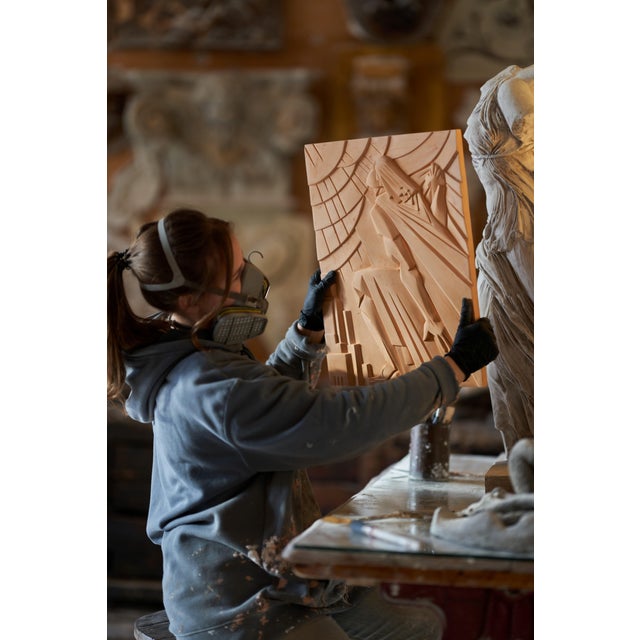2020s Art Deco Bas-Relief Gold After Rene Paul Chambellan, Chanin Building New York City For Sale - Image 5 of 18