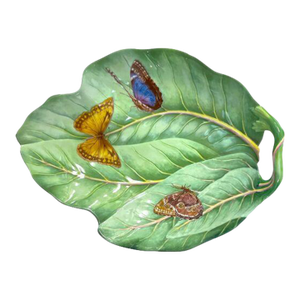 Vintage Mottahedeh Leaf & Butterfly Serving Dish