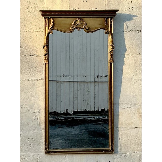 Mid 20th Century Vintage Regency Gilt Swag Mirror For Sale - Image 5 of 6