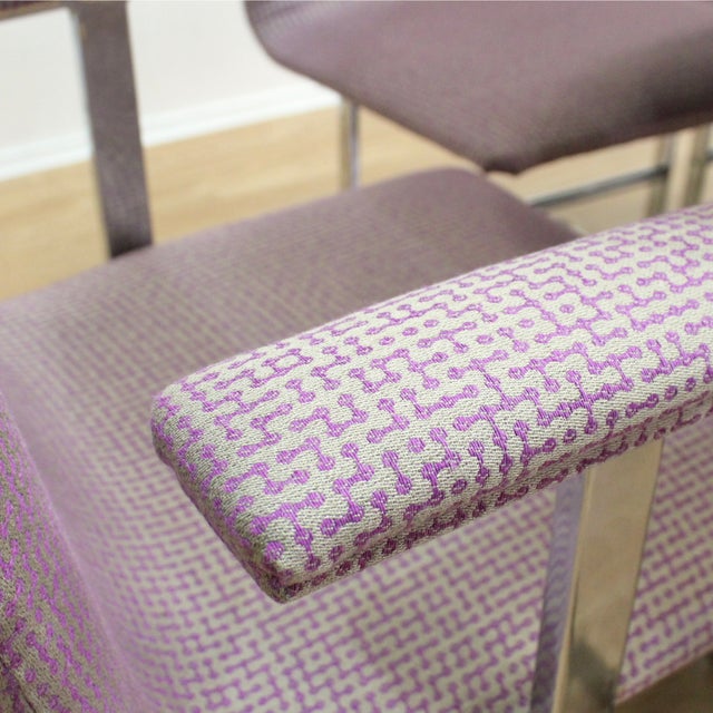 Metal 1970s Vintage Post Modern Chrome Table & Chairs by Tim Bates for Pieff Furniture - Set of 7 For Sale - Image 7 of 17