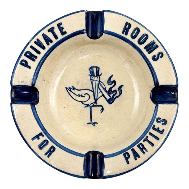 Vintage the Stork Club Nyc Ceramic Ashtray New York City For Sale