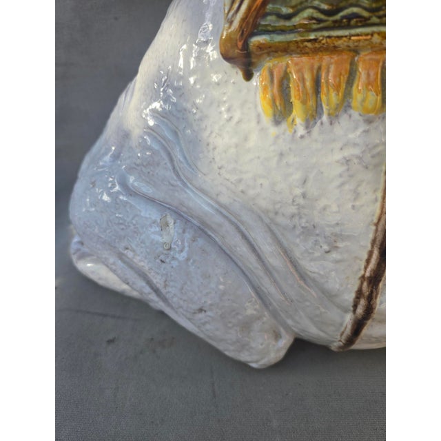 Vintage Majolica Style Camel Garden Seat For Sale - Image 13 of 14