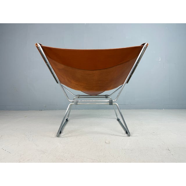 AP-14 Cognac Leather Chair by Pierre Paulin for A. Polak, 1955 For Sale - Image 15 of 18
