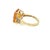 7 Carat Emerald Cut Citrine and Round Cut Diamond Ring in 14k Yellow Gold Size 7 For Sale - Image 4 of 7