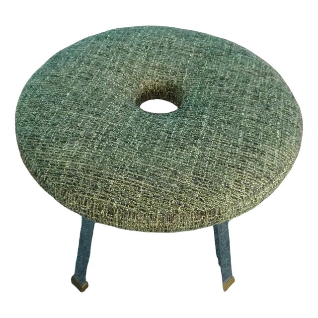Industrial Stool in Metal & Brass, 1950s For Sale