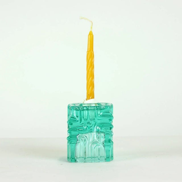 Glass Vintage Glass Candleholder by Vladislav Urban for Rosice, 1960s For Sale - Image 7 of 11