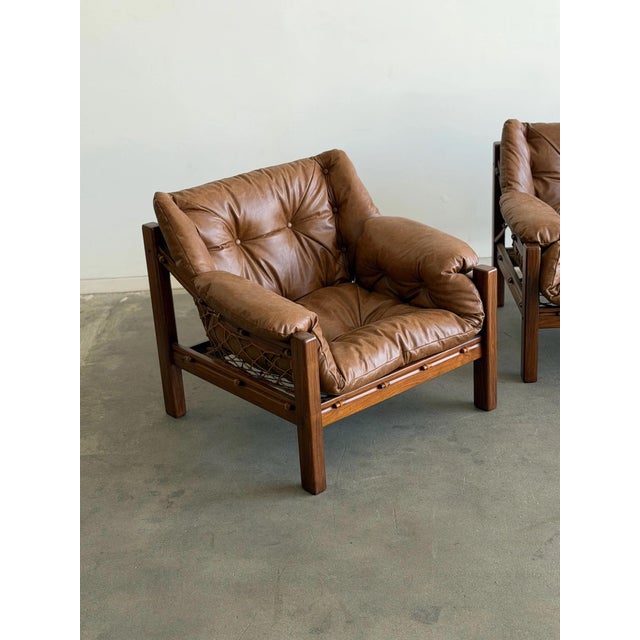 W32 D35 H28 SW20.5 SD23 SH16 Pair of ‘Amazonas’ lounge chairs now avaliable. The frame of these chairs has been lightly...