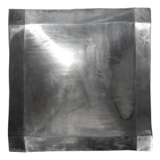 Large Aluminum Square Bowl, 1980 For Sale