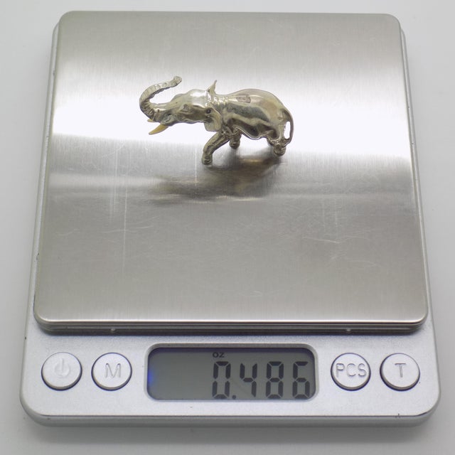 Vintage Italian Handmade Genuine Sterling Silver 925 Elephant Figurine, 1960s For Sale - Image 9 of 12