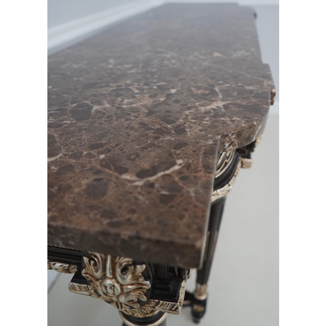 French Louis XVI Style Marble Top Console Table For Sale - Image 11 of 16
