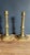 French Country Pair of 19th Century French Brass Candlesticks, Hexagonal Base For Sale - Image 3 of 4