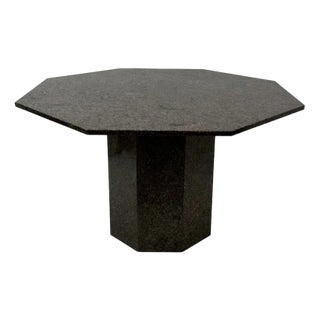 Mid-Century Hexagonal Granite Dining Table, 1980s For Sale