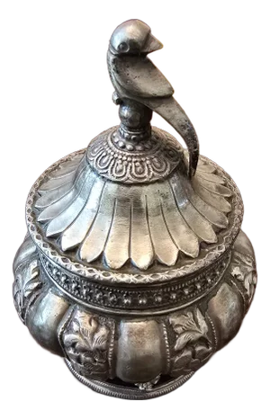 Late 19th Century Antique Silver Peacock Petite Box