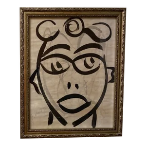 Peter Keil Original Black & White Abstract Portrait Painting