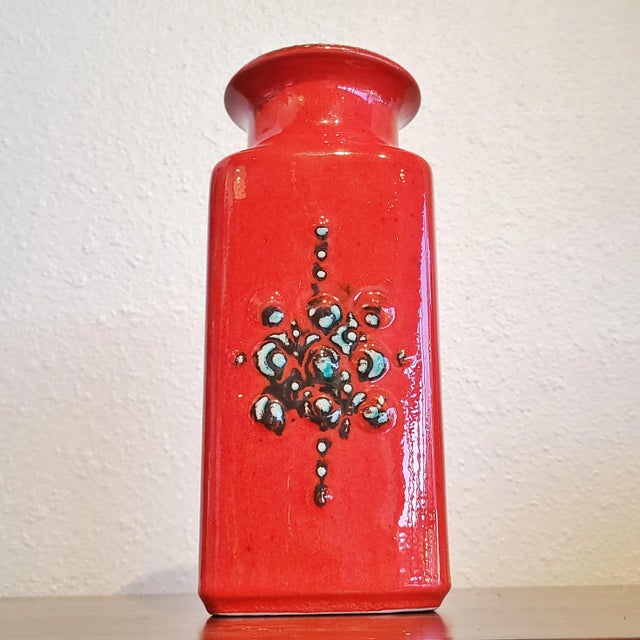 Red Carstens Tönnieshof Rectangular Jar Vase Nr. 7011/25 For Sale - Image 8 of 8