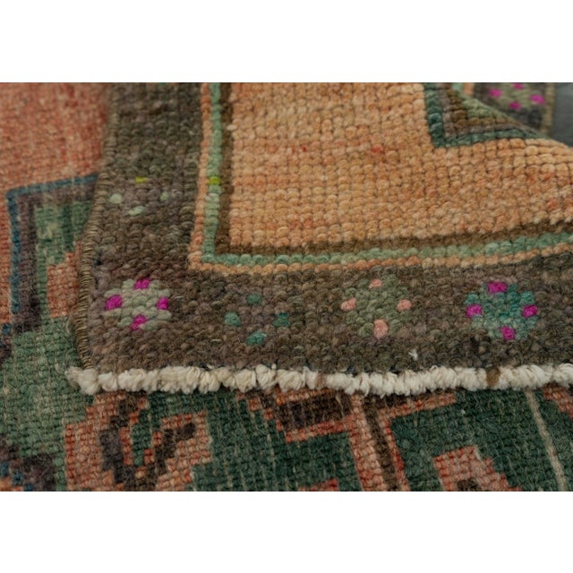 Turkish Mini Rug Oriental Hand Knotted Vintage Rug 1'8" x 3'4" #21195 For Sale In Houston - Image 6 of 8