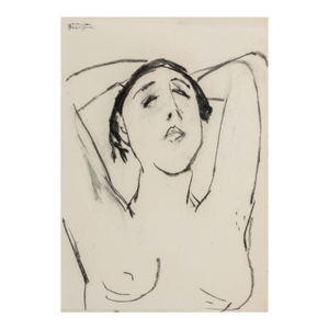 Manfred Schwartz Female Nude Charcoal on Paper