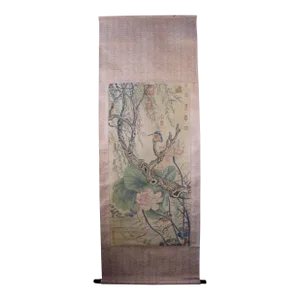 Early 20th Century Chinese Flower and Bird Scroll