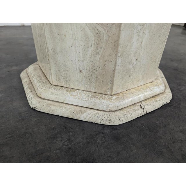 Vintage Octagonal Travertine Table For Sale - Image 4 of 6