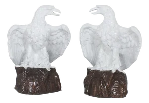 Large Majolica Terra Cotta Eagles - A Pair