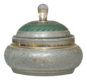 Chocolate Box in Clear Glass from Glassworks De Rupel, Belgium, 1930s