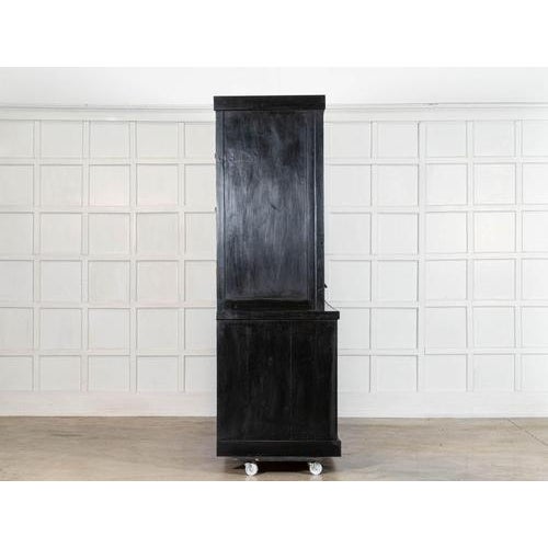 Black 19th Century English Monumental Ebonised Pine Housekeepers Cupboard, 1880s For Sale - Image 8 of 18