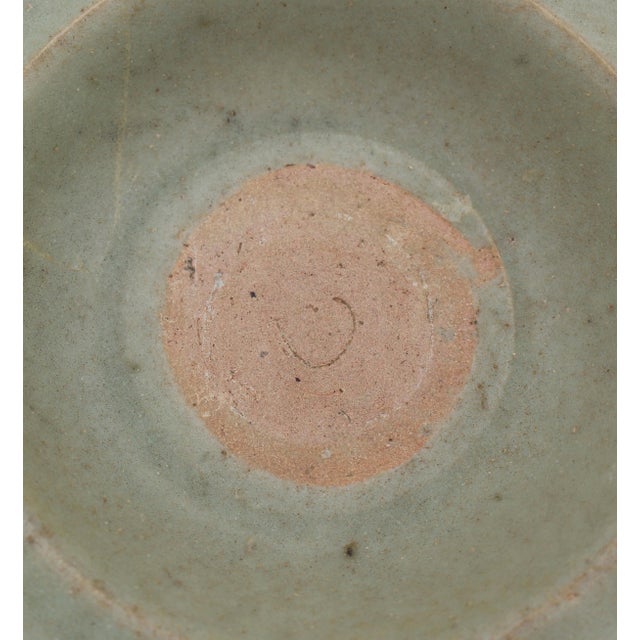 Circa 1271-1368 Chinese Yuan Dynasty Celadon Glazed Pottery Libation Dish For Sale - Image 4 of 6