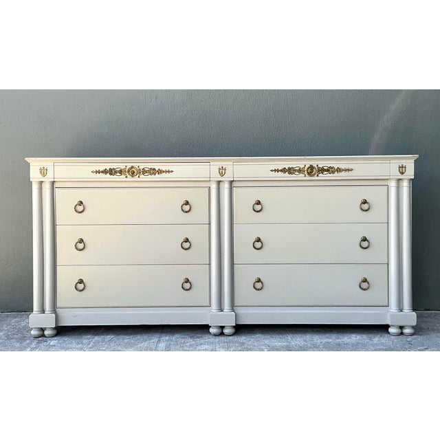 Vintage Neoclassical John Stuart for Johnson Furniture Double Dresser For Sale - Image 9 of 12