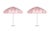 Contemporary Monte Carlo Pink 9' Patio Umbrella, Pink & White, Set of 2 For Sale - Image 3 of 3