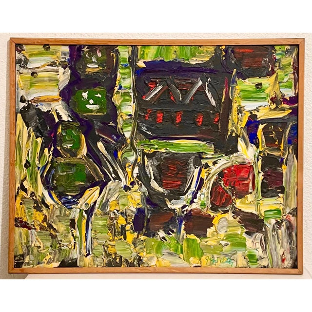 Abstract Jay Milder, Vibrant Abstract Rhino Horn Jay Milder Figurative Expressionist Art Oil Painting For Sale - Image 3 of 14