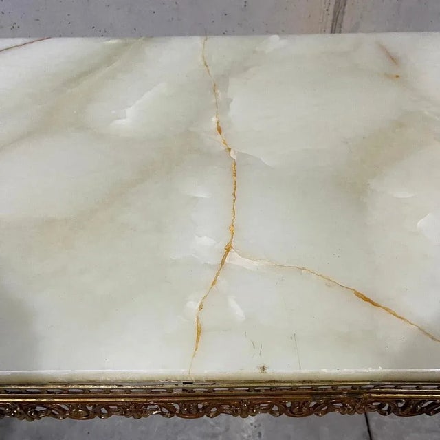 Brass and Marble Living Room Table For Sale - Image 10 of 13