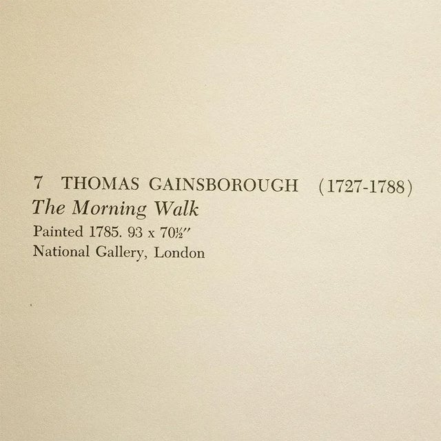 1950s 1956 After Thomas Gainsborough "The Morning Walk", Vintage Full-Color Print For Sale - Image 5 of 8