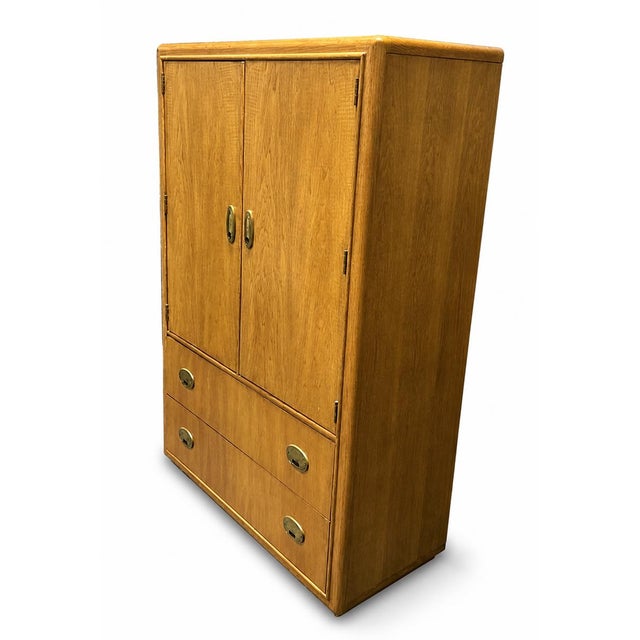 Beautiful vintage Stanley Furniture campaign-style dresser offering exceptional storage in a compact footprint. This...