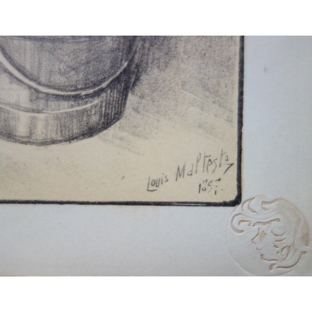 Louis MALTESTE Laces seller Original lithograph in black on fine vellum Signed in the plate Dimensions 40 x 31 cm...