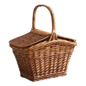 Mid-20th Century Wicker Picnic Basket
