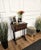 Beautiful antique Italian sewing table ideal as side or end table, characterized by typical beveled edge table top with...