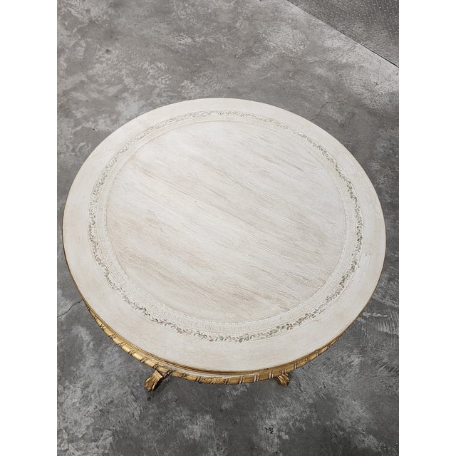 Decorative Florentine Style Handpainted Drum Side Table For Sale - Image 12 of 18