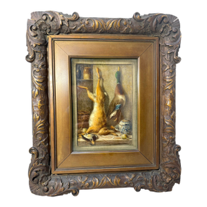 Antique 1800s Realism William Cruikshank Hunting Trophy Rabbit Duck Oil Painting
