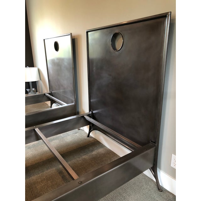 Industrial Chic Restoration Hardware 19thC Keyhole Metal Beds With