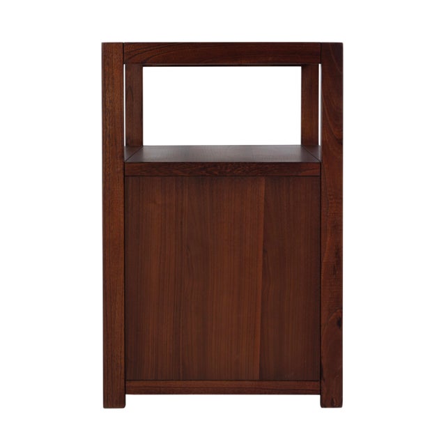 Wood Lark 28 in. W Rectangular Wood 2 Drawer Wide Nightstand with Open Shelf, Walnut For Sale - Image 7 of 11