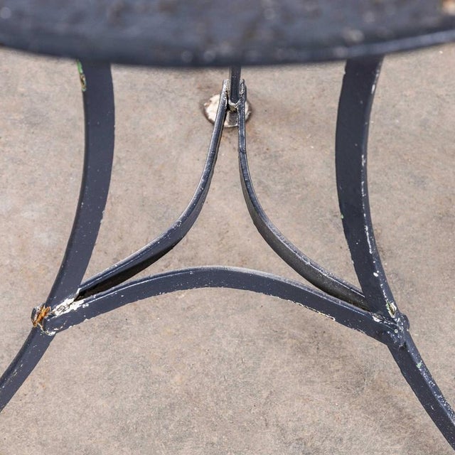 1950s French Round Metal Outdoor Table, 1950s For Sale - Image 5 of 6