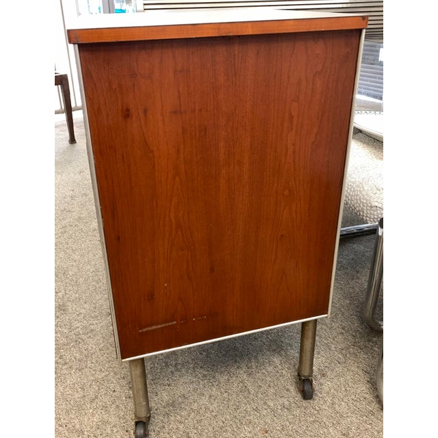 Mid 20th Century MCM Industrial Nightstand Raymond Loewy Hill Rom With Drawers For Sale - Image 5 of 6