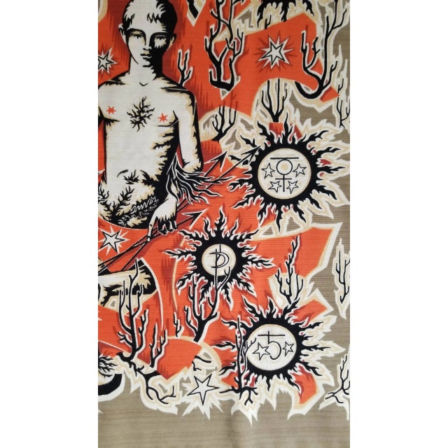 Mid-Century Modern Sagittarius "Le Sagitaire" Zodiac Themed Tapestry by Elie Grekoff, France, 1960s For Sale - Image 3 of 8