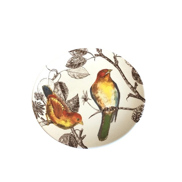 A great 2012 Lot of 4 Williams Sonoma Botanical Birds round salad luncheon plates made in China. Please see pictures for...