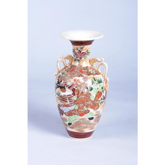 This ceramic vase is an absolutely breathtaking and highly decorative showcase of Far Eastern artistry from the early 20th...